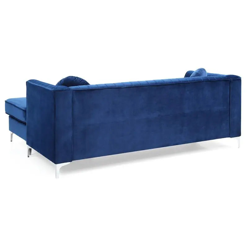 Navy Blue Sofa Chaise - 3 Boxes, Comfortable Design for Living Room