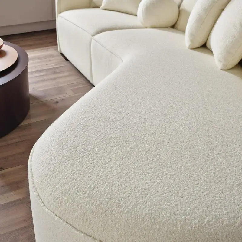 Curvy Sectional Sofa 133" in Japandi Style - Elegant Design for Modern Living Room Decor