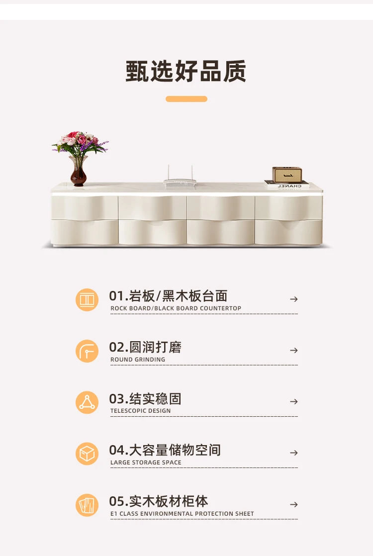 Nordic Creative TV Stands Modern Minimalist Living Room Slate Coffee Table and TV Cabinet Set Designer Home Furniture FYTS