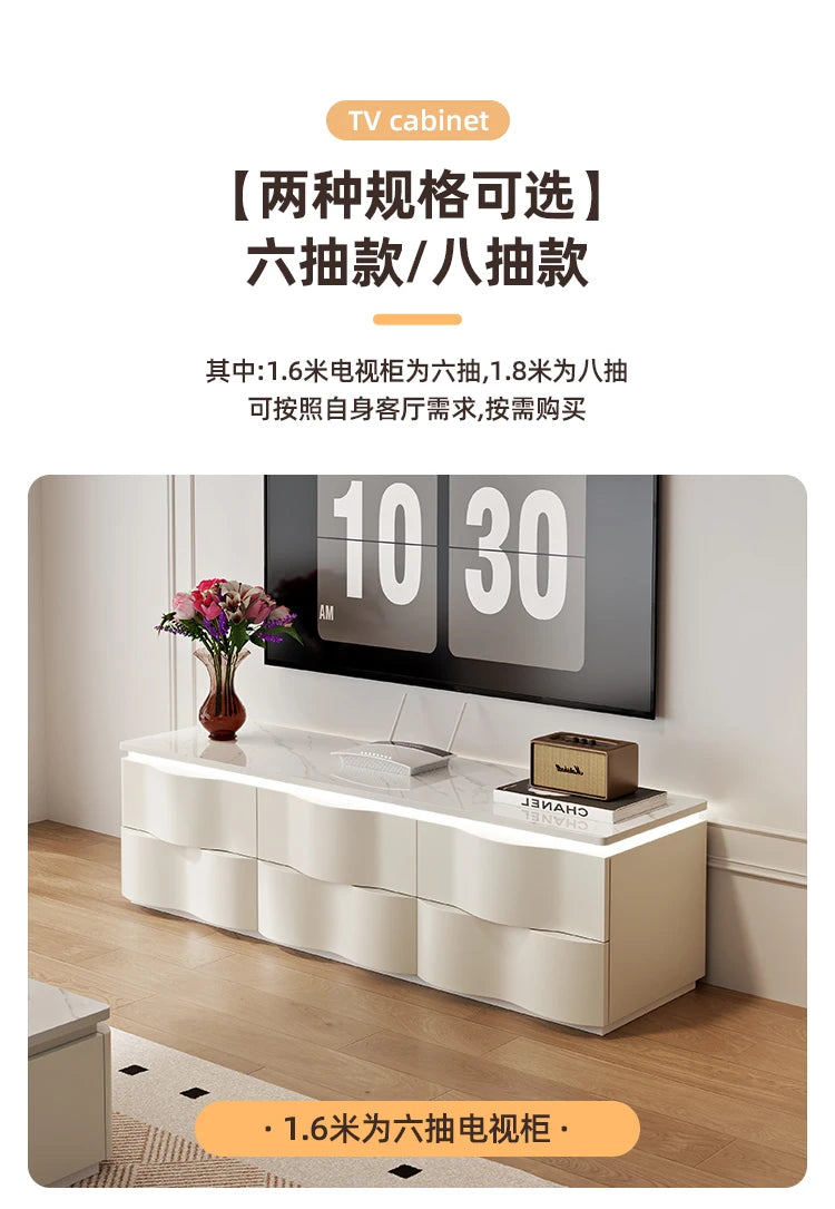 Nordic Creative TV Stands Modern Minimalist Living Room Slate Coffee Table and TV Cabinet Set Designer Home Furniture FYTS