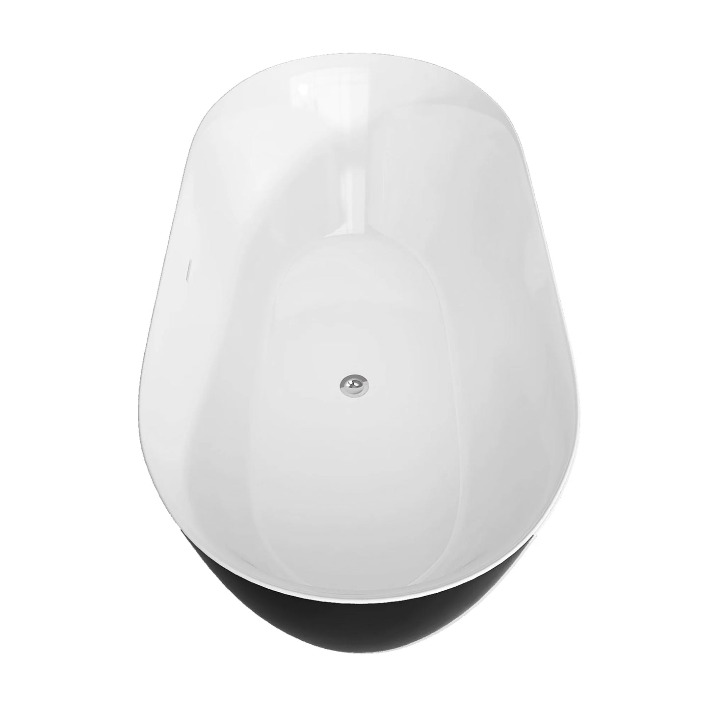 59" Acrylic Free Standing Tub Classic Oval Shape Soaking Tub Adjustable Freestanding Bathtub with Integrated Slotted Overflow an