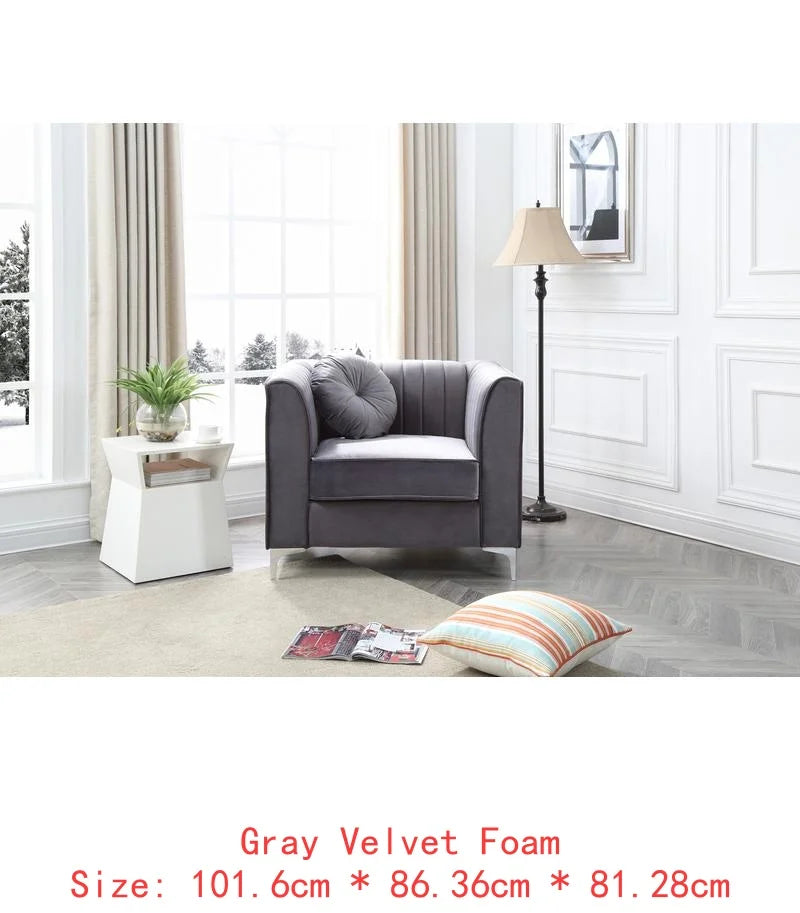 Navy Blue Sofa Chaise - 3 Boxes, Comfortable Design for Living Room