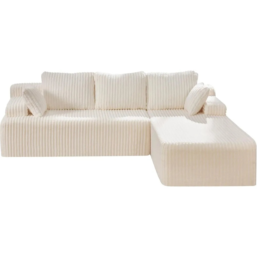 Modular Sectional Sofa Couches 108" L-Shape Couch 3 Seat Modular Sofa Memory Foam Sectional Couches for Living Room