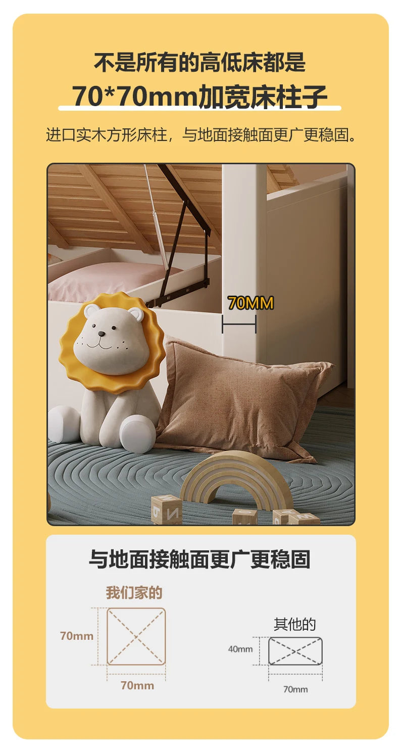 Toddler Bed Childrens Bunk Baby Crib Bassinet Montessori Trundle Princess Monster Wooden Hut Mezzanine Cradle Cot Furniture
