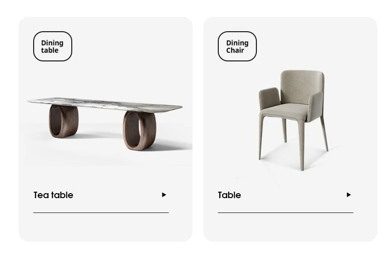 Luxury Natural Marble Dining Table, Rectangle Italian Modern Design with Walnut Wood, Customizable Designer Table for Villa