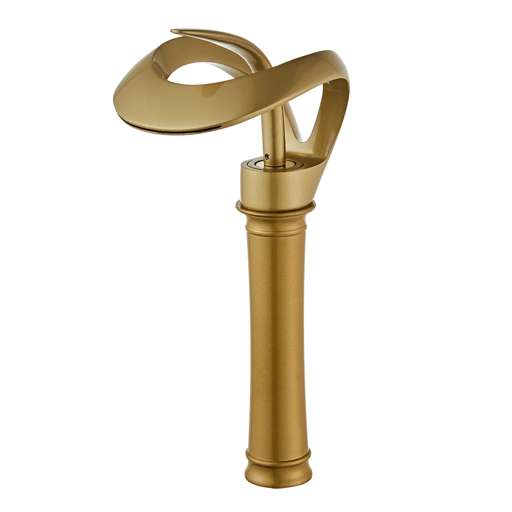 Golden/White Bathroom Basin Faucet Black Bathroom Faucet Brass Creative Grey Sink Mixer Tap Hot & Cold Waterfall Basin Faucet