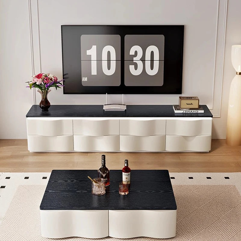 Nordic Creative TV Stands Modern Minimalist Living Room Slate Coffee Table and TV Cabinet Set Designer Home Furniture FYTS
