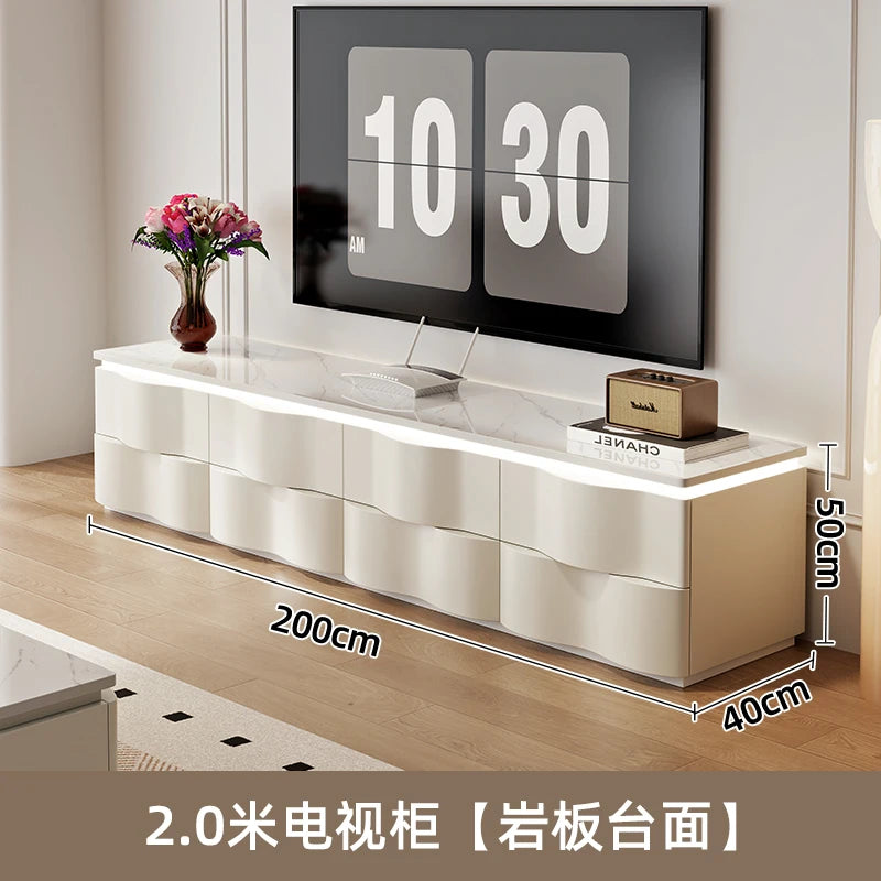 Nordic Creative TV Stands Modern Minimalist Living Room Slate Coffee Table and TV Cabinet Set Designer Home Furniture FYTS