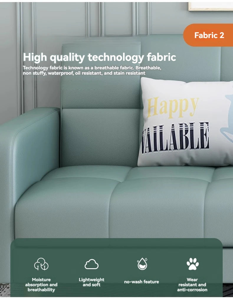 Small Unit Sofa Bed, Foldable Dual-purpose Double Bed, Home Office Nap, Three Person Sofa, Leisure Fabric, Lazy Sofa