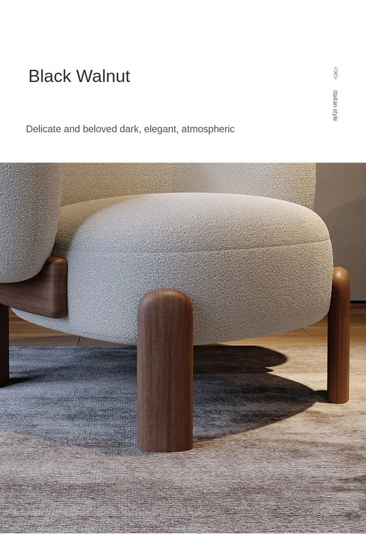 Single Sofa Chair for Living Room Furniture Upholstered Accent Chair Lambswool Fabric Lounge Chair Bedroom & Apartment Use