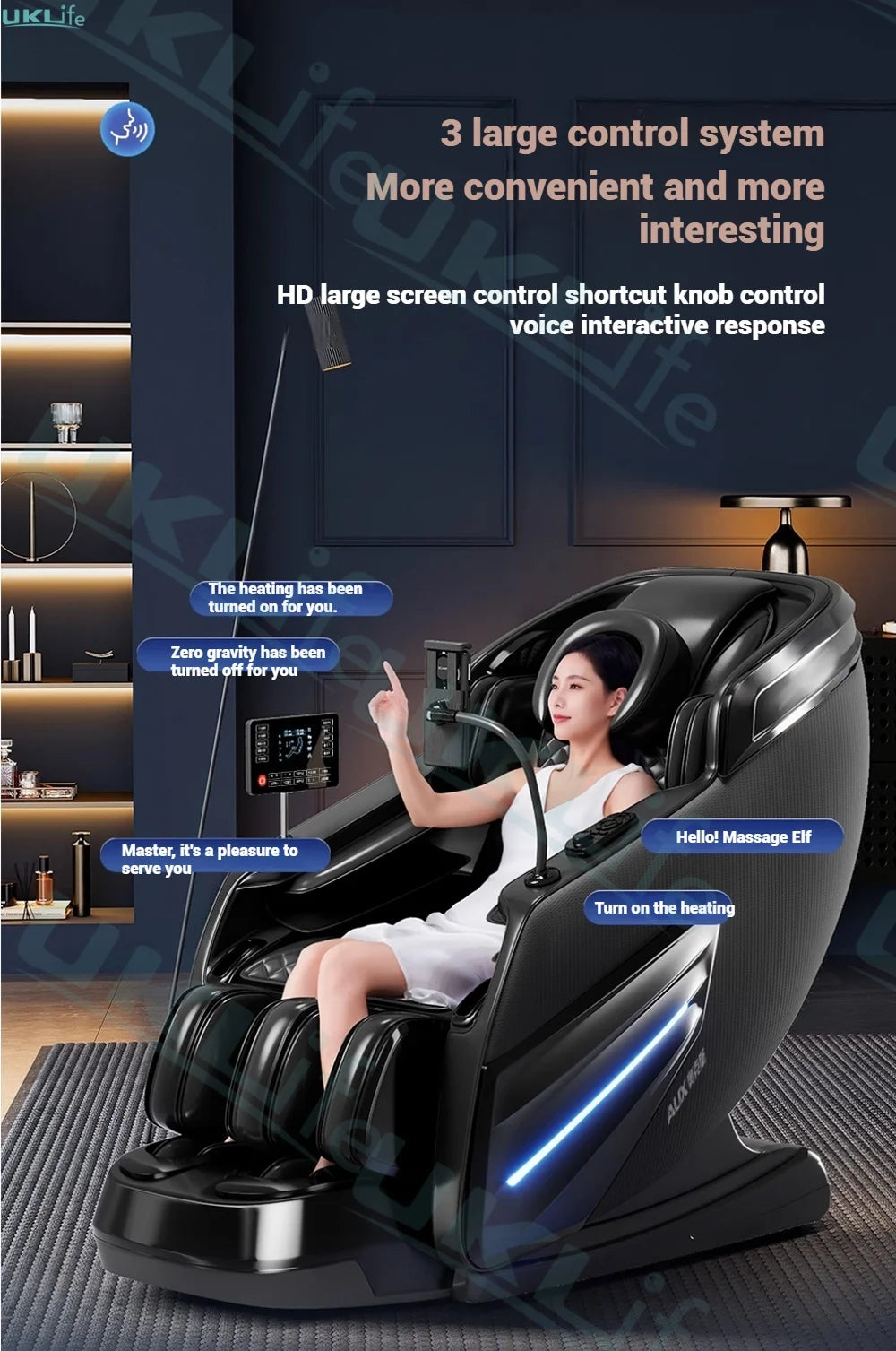 2025 Upgrade 6D Jade Rollers Massage Chair w/ SL-Track & AI Voice Control | Zero Gravity Full Body Airbag + Heating System