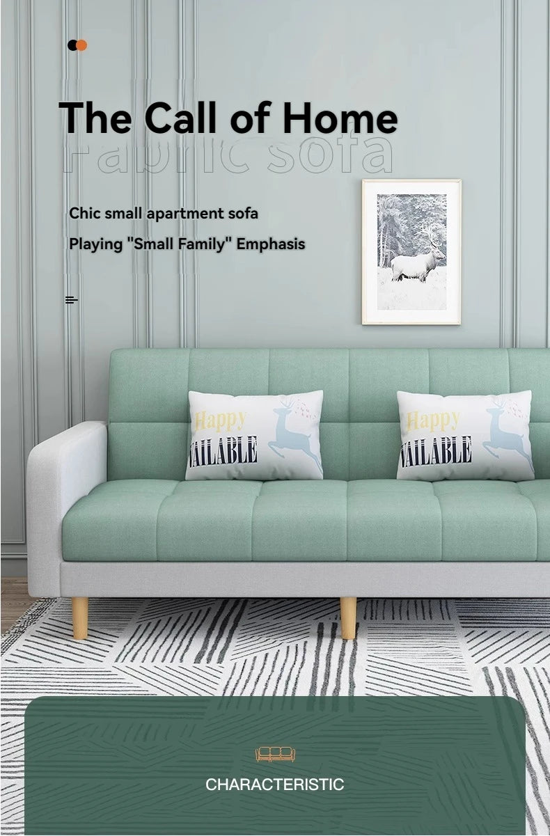 Small Unit Sofa Bed, Foldable Dual-purpose Double Bed, Home Office Nap, Three Person Sofa, Leisure Fabric, Lazy Sofa