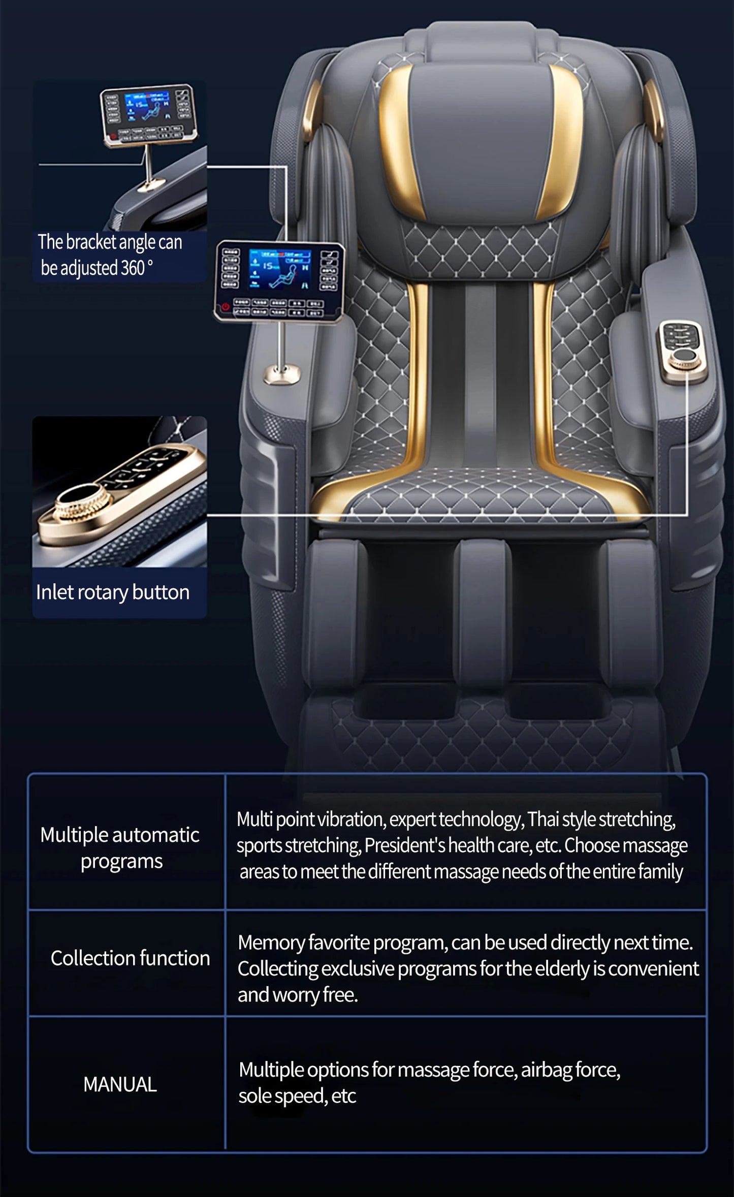 3 Year Warranty UKLife 4D SL-Track Full Body Air Bag Zero Gravity Luxury Electric Massager Chairs For Office Massage Sofa