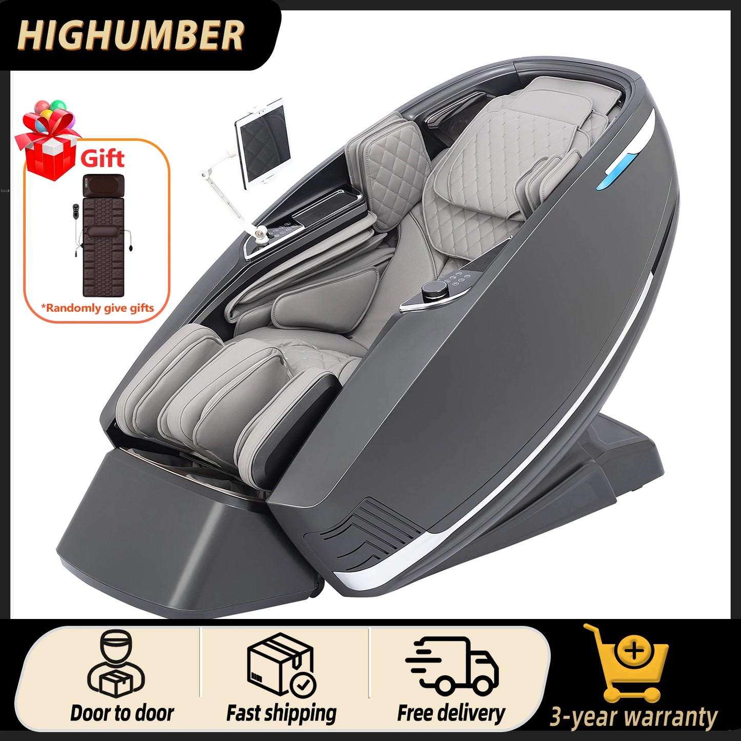 4D Massage Chair, 2025 Full Body Shiatsu Recliner Electric Extendable Footrest, Zero Gravity, SL Track, Deep Yoga Stretch, Foot