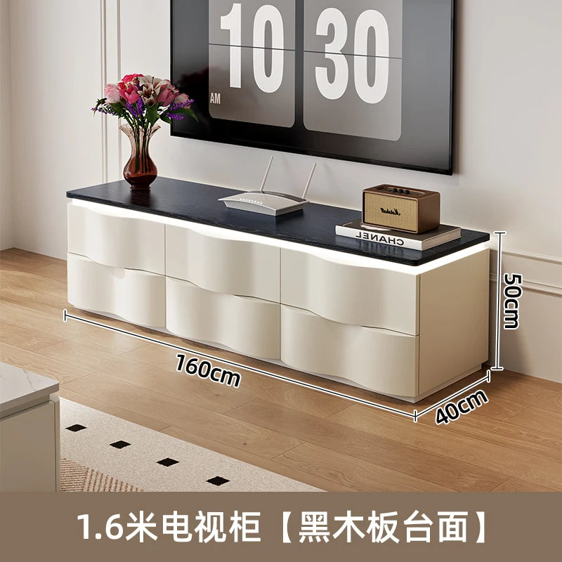 Nordic Creative TV Stands Modern Minimalist Living Room Slate Coffee Table and TV Cabinet Set Designer Home Furniture FYTS
