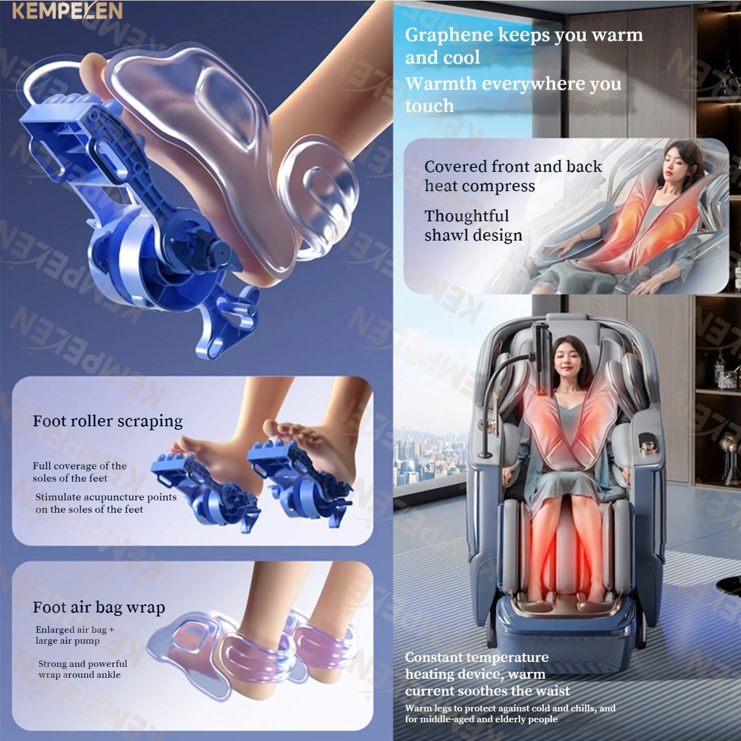 4D Full Body Massage Chair AI Voice Control Zero Gravity Thai Stretch Foot Scraping Blood Oxygen Monitor Home Relaxation