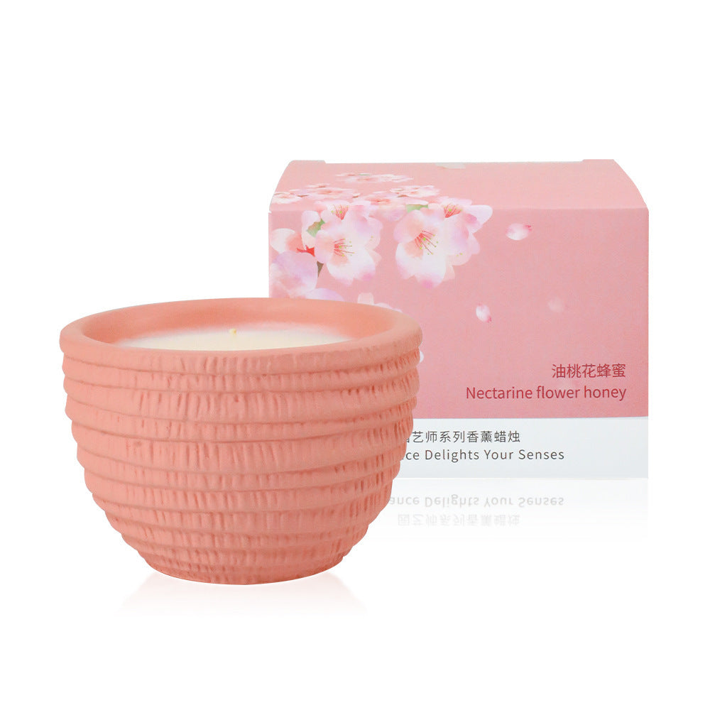 Scented soy candle for home aromatherapy