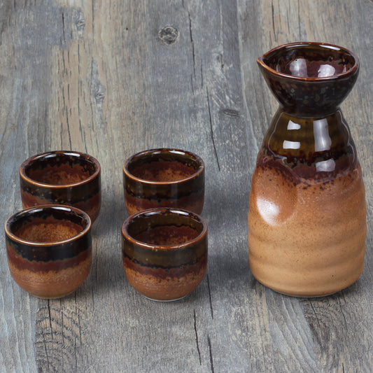 Ceramic wine set cups and pot