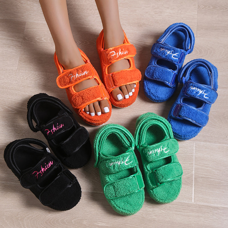 Women plush sandals