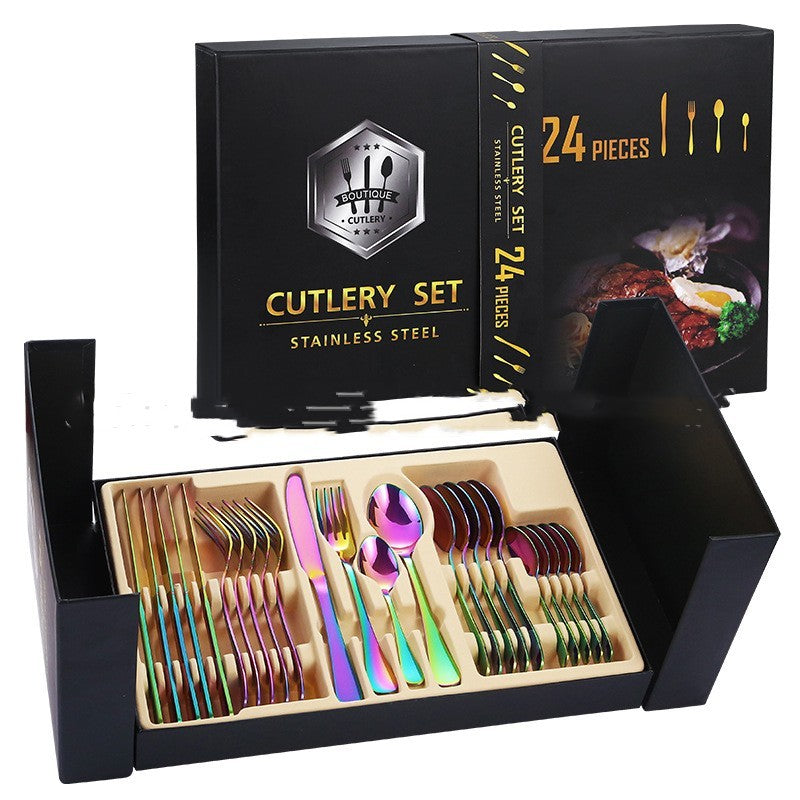 Stainless steel cutlery set 24 pieces gift box
