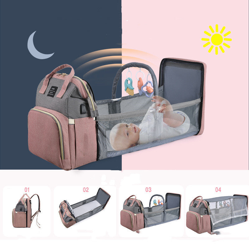 Mummy backpack with baby crib