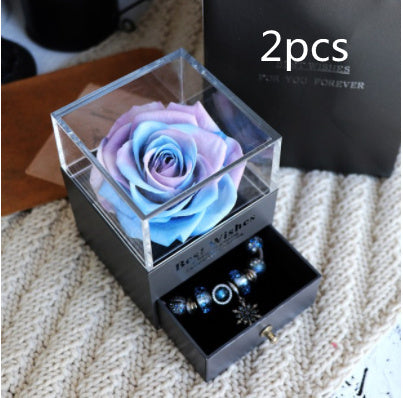 Jewelry box with eternal rose