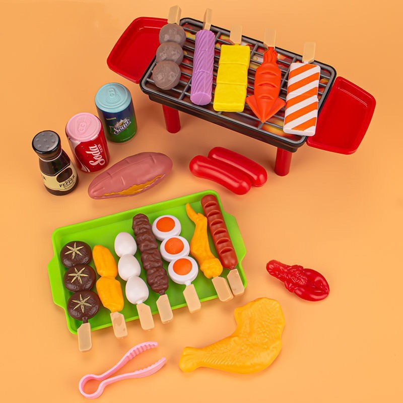 Kids barbecue grill play set