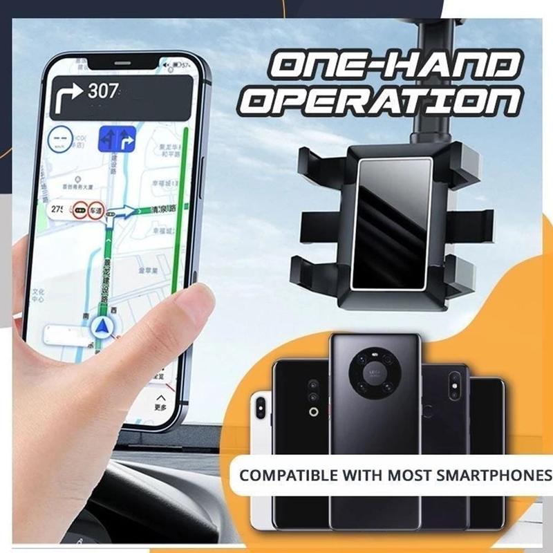 Phone holder for rearview mirror