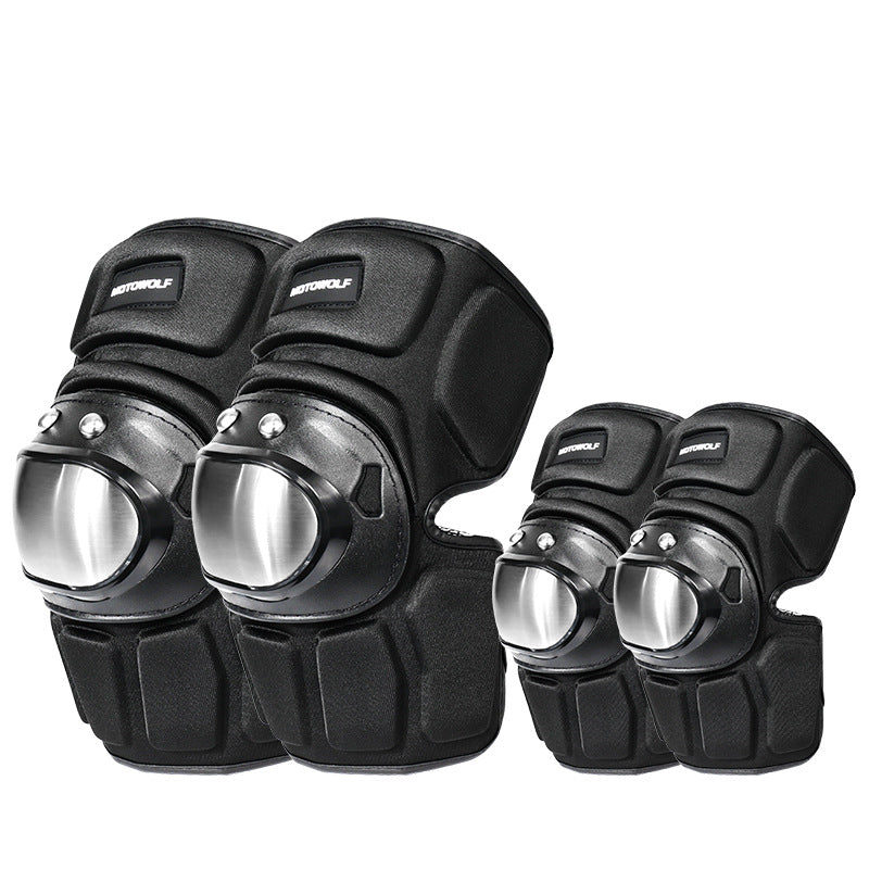 Knee elbow steel pads for motorcycling