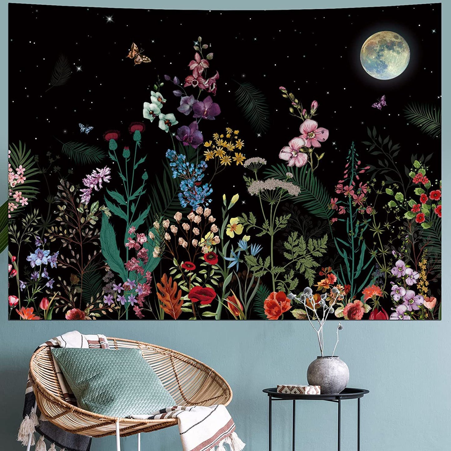 Wall decor with blacklight UV reactive