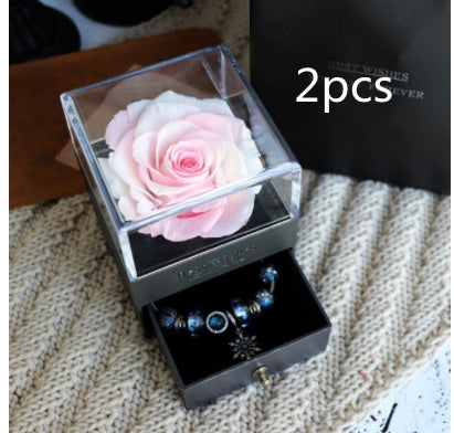 Jewelry box with eternal rose