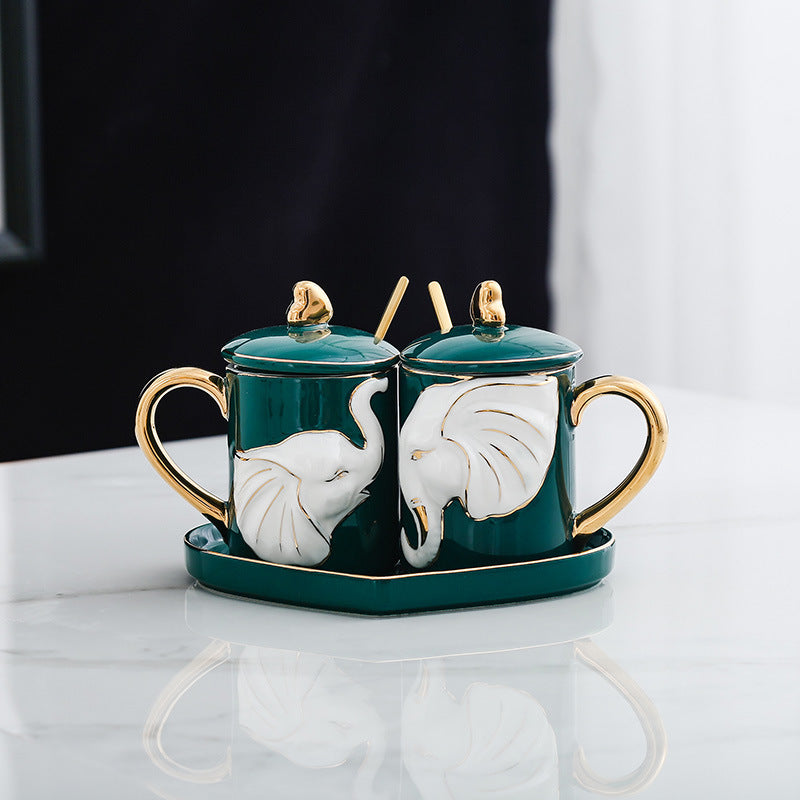 Couple mug set with tray