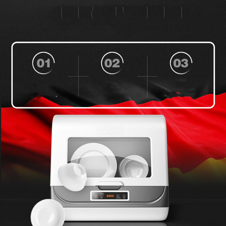 Desktop dishwasher 360 degree cleaning