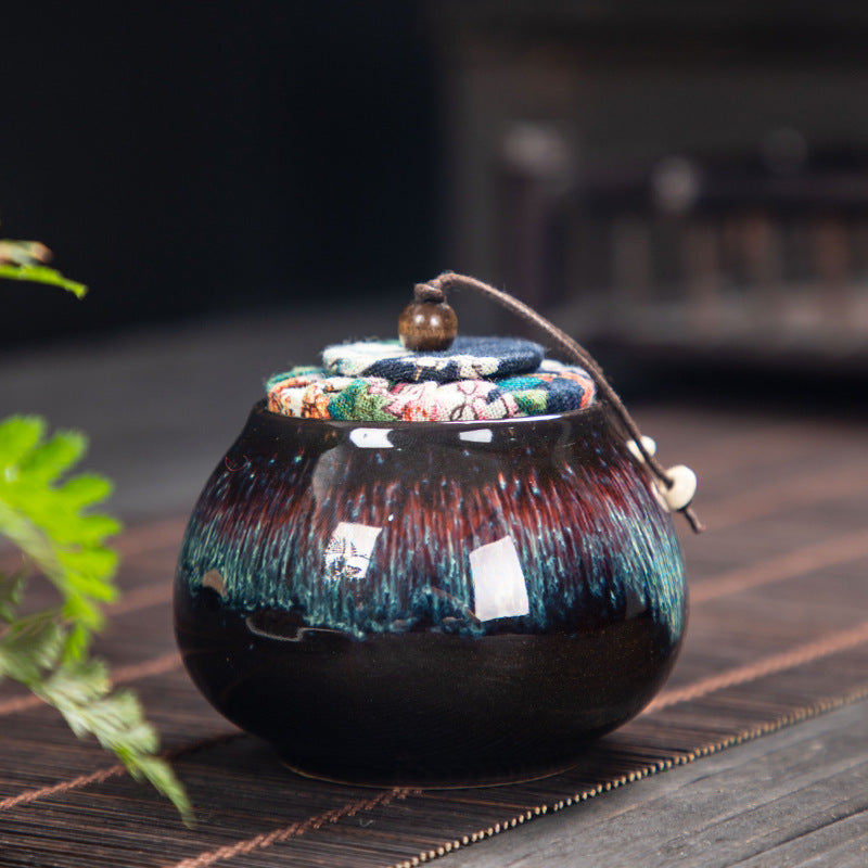 Handmade ceramic tea storage jar