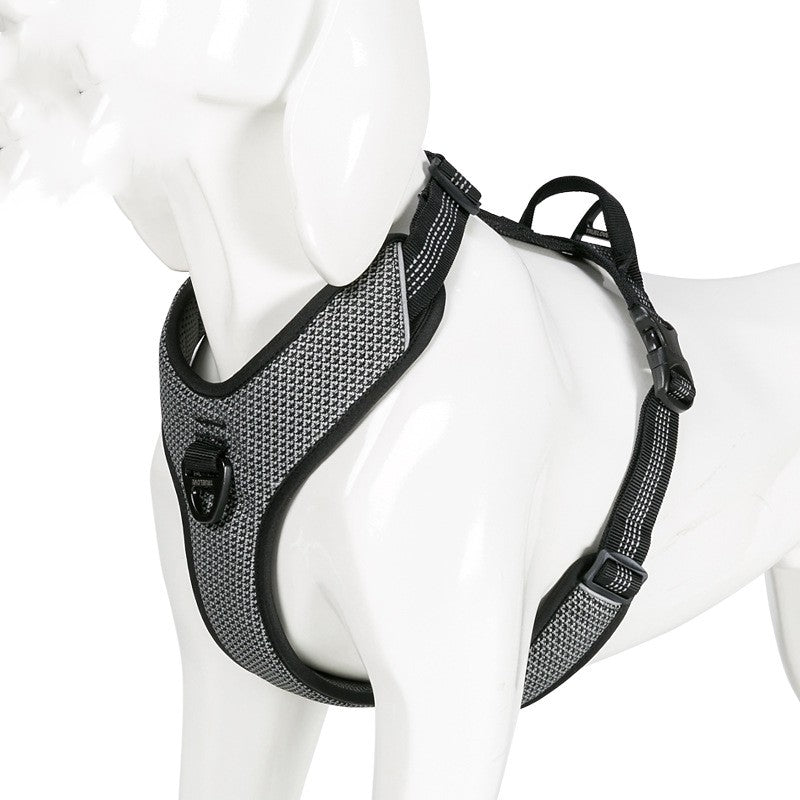 Dog chest strap with reflex