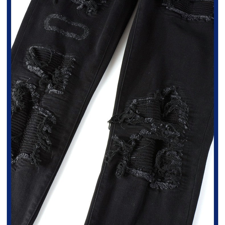 Black ripped jeans for men