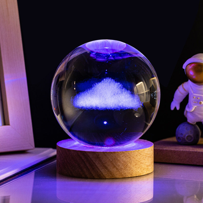 Night light glowing crystal ball
