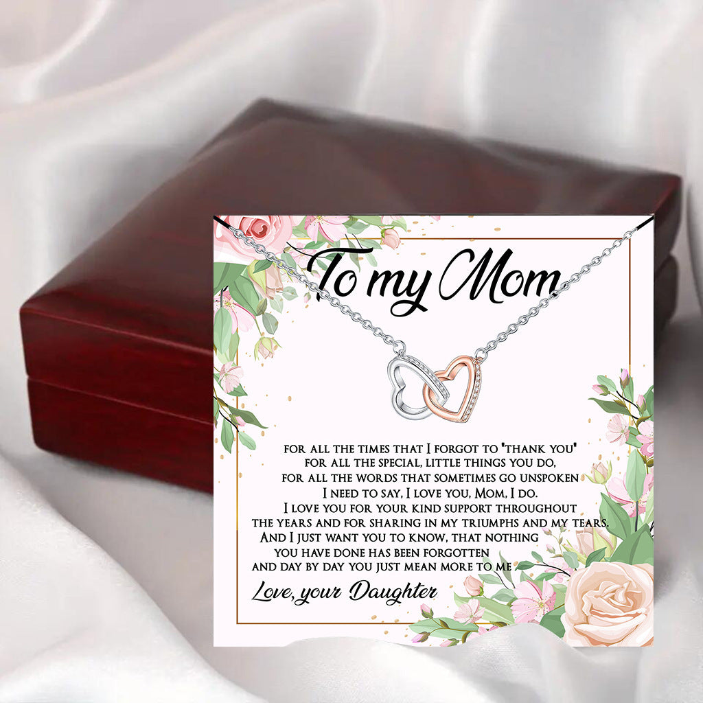 Mother heart necklace gift box with led