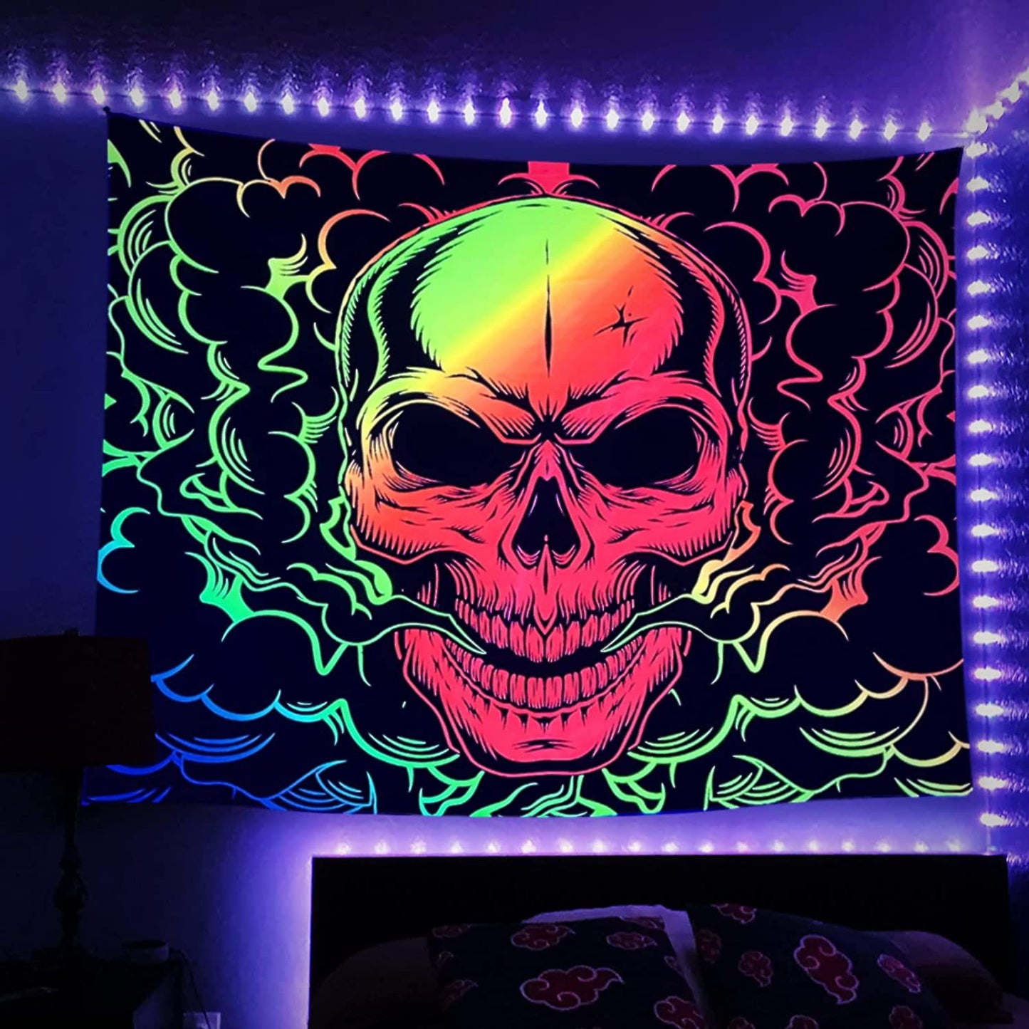 Wall decor with blacklight UV reactive