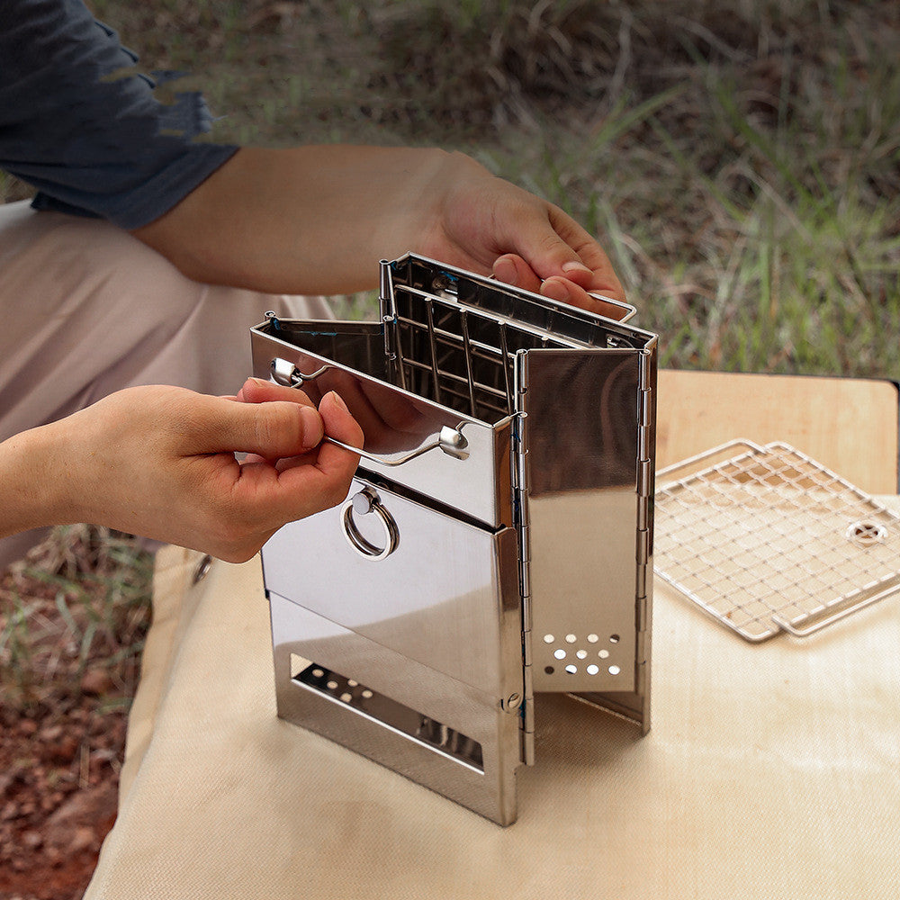 Camping folding wood stove