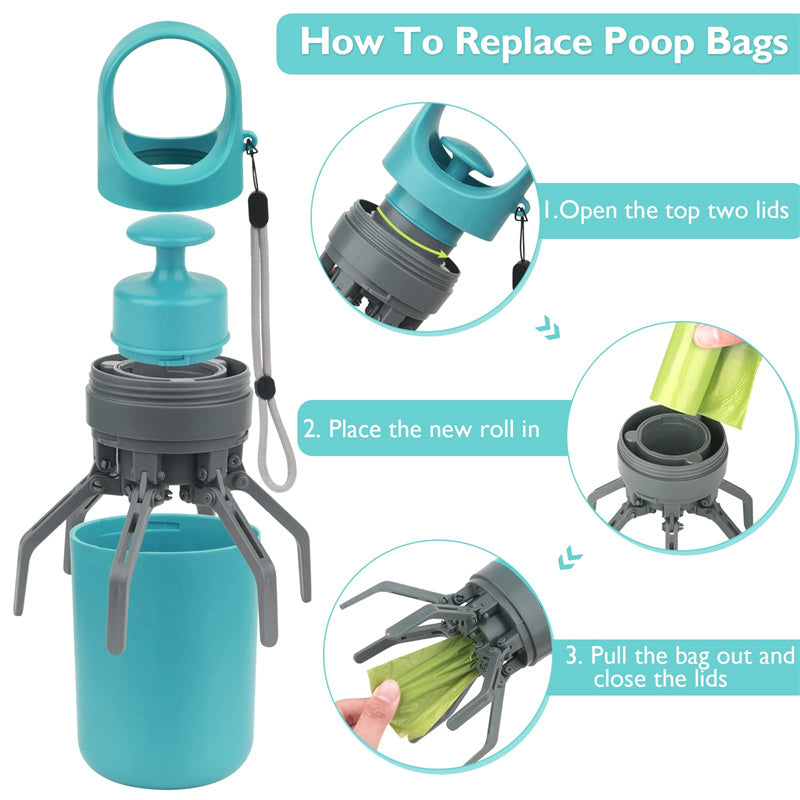 Automatic dog poop scooper with built-in bag dispenser