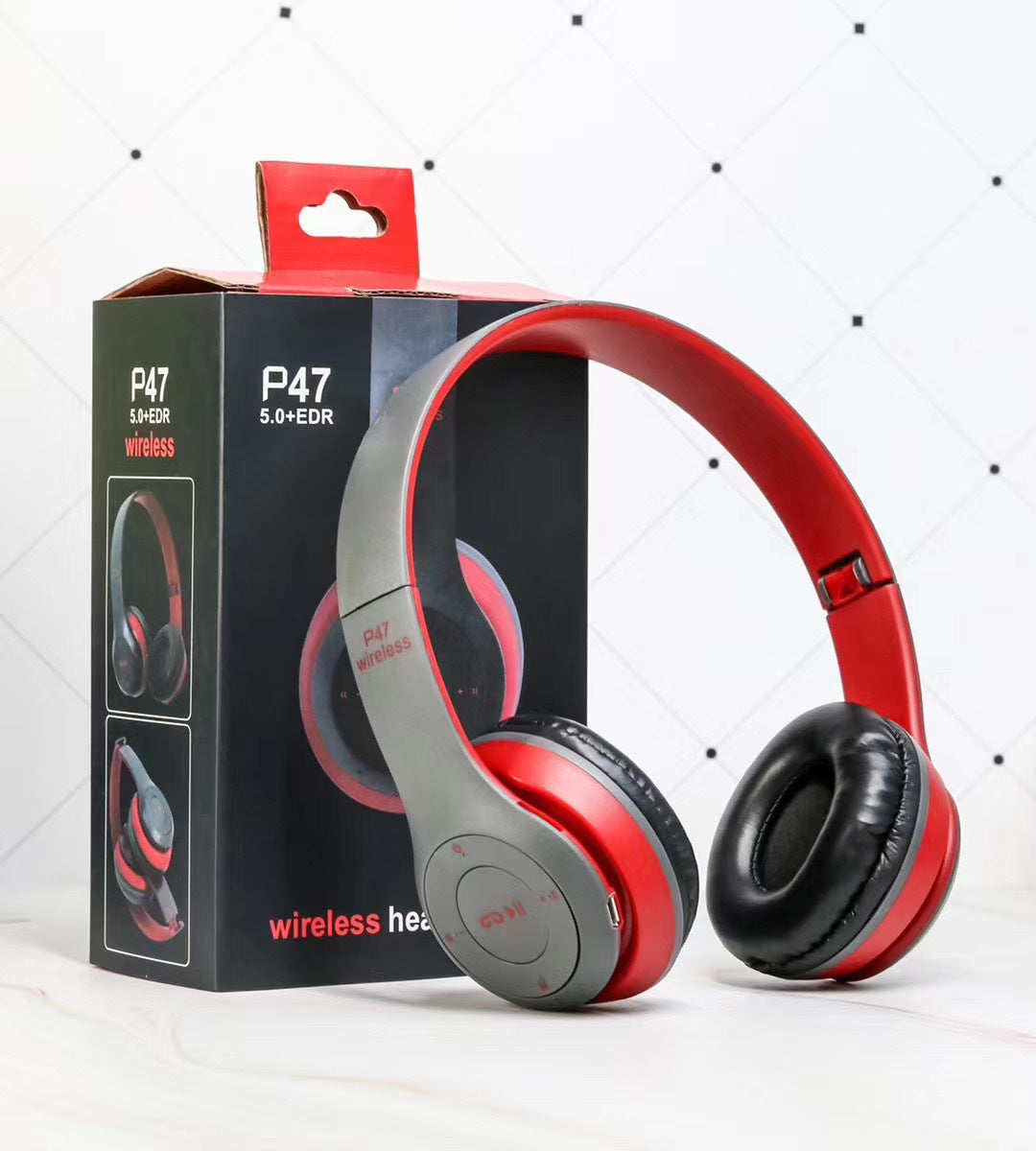Foldable bluetooth headphones deep bass