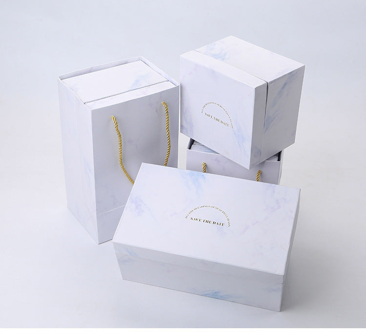 Marbled gold rim mug gift set