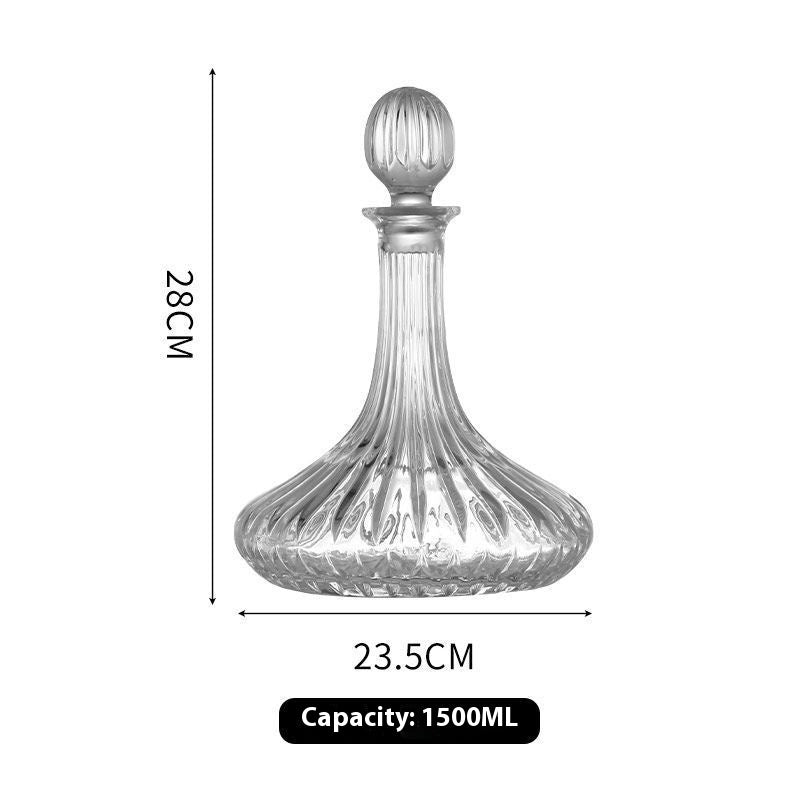 Crystal whiskey decanter in wooden gift box