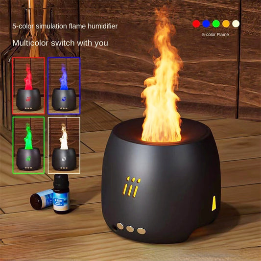 Air humidifier with flame aroma