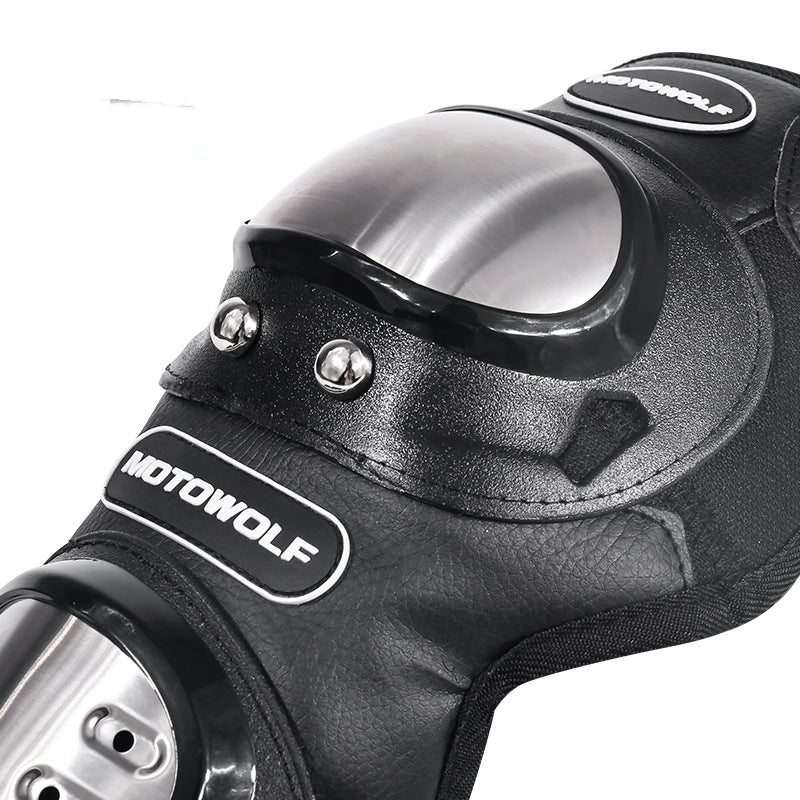 Knee elbow steel pads for motorcycling