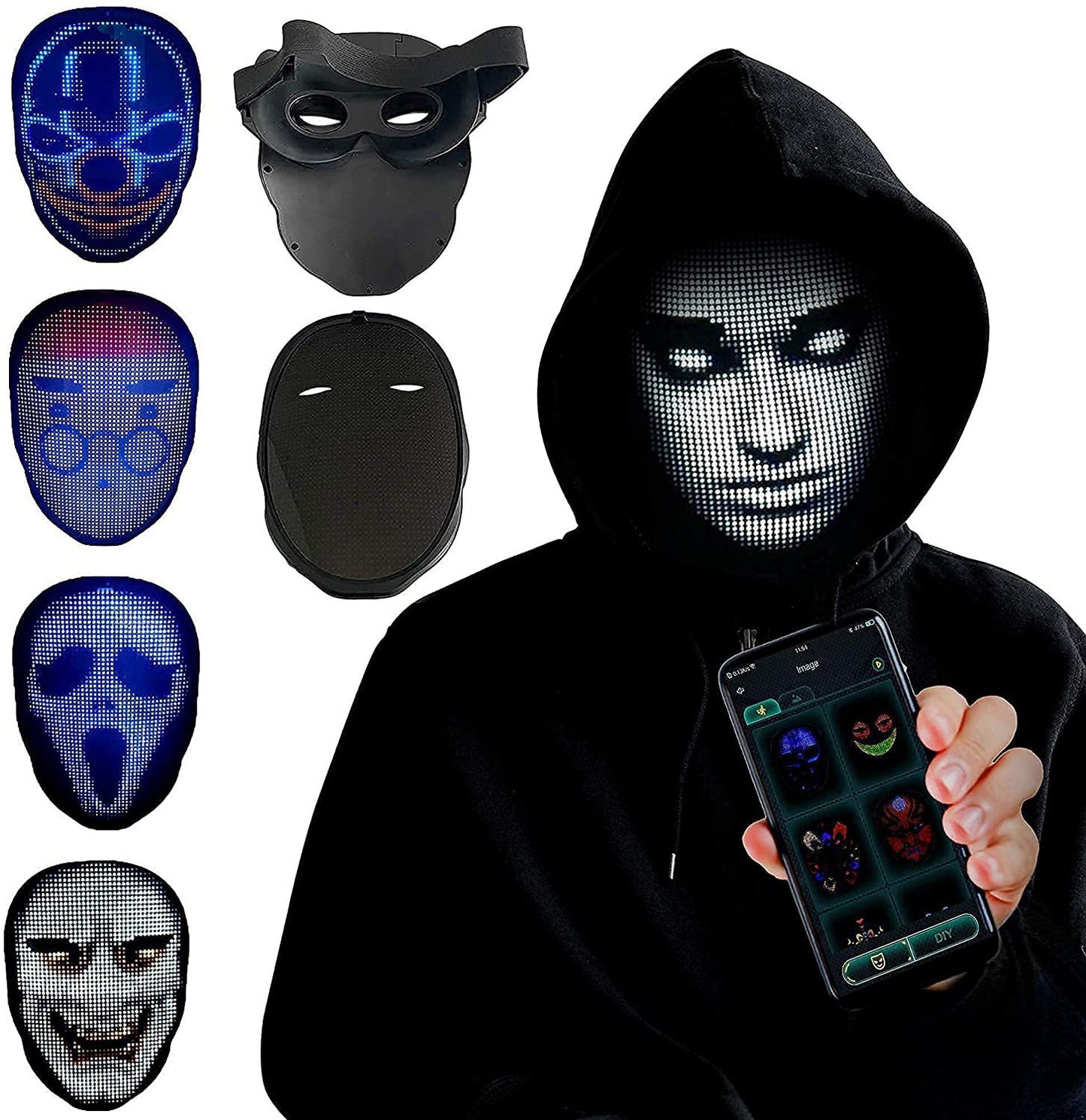 Led face mask with bluetooth app