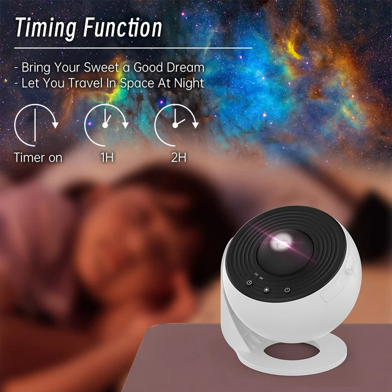 Night light with galaxy projector