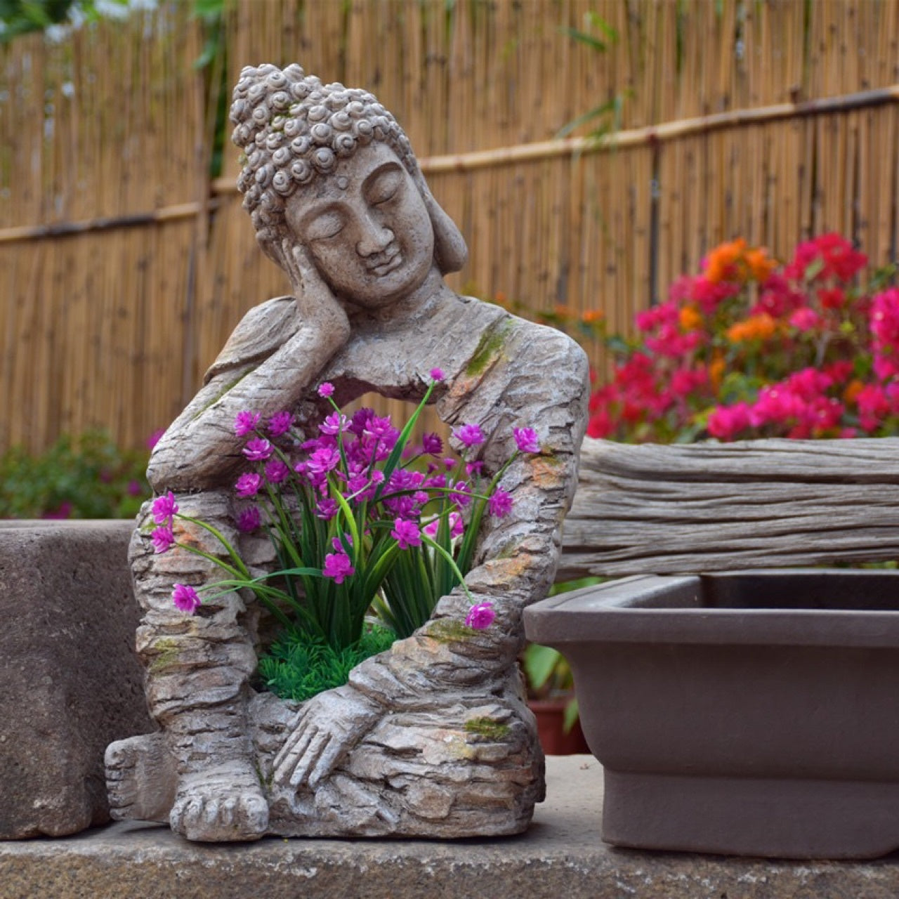 Garden flower pot Zen Buddha