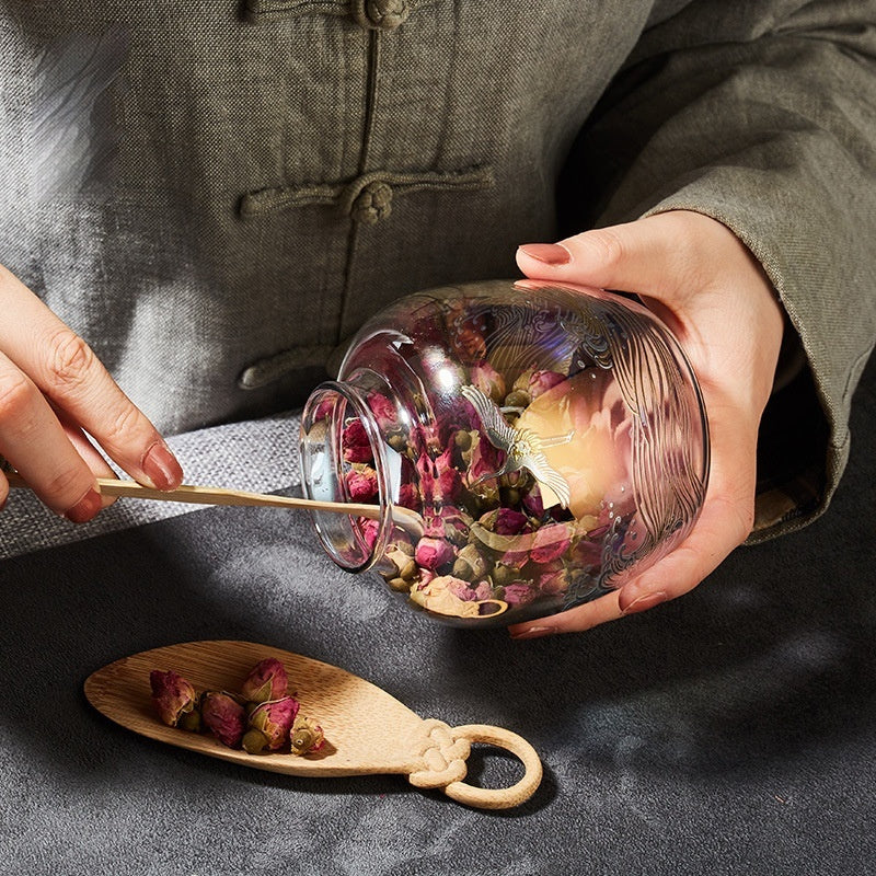 Asian hand-painted tea jar